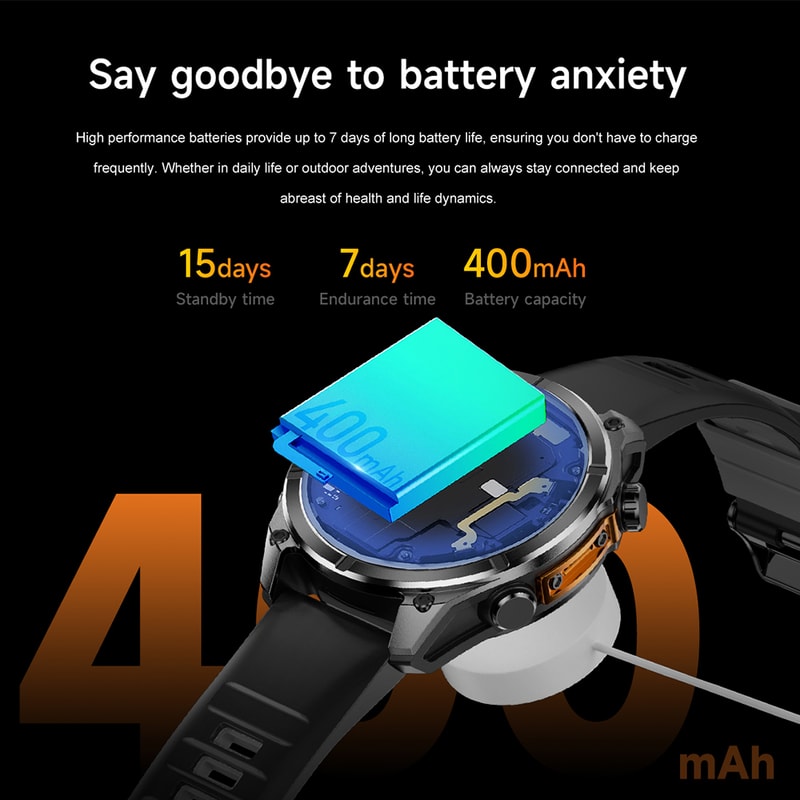 Pro Smart Watch For Men Sport Heart Rate Flashlight Compass And Password Lock AMOLED Smartwatch 3