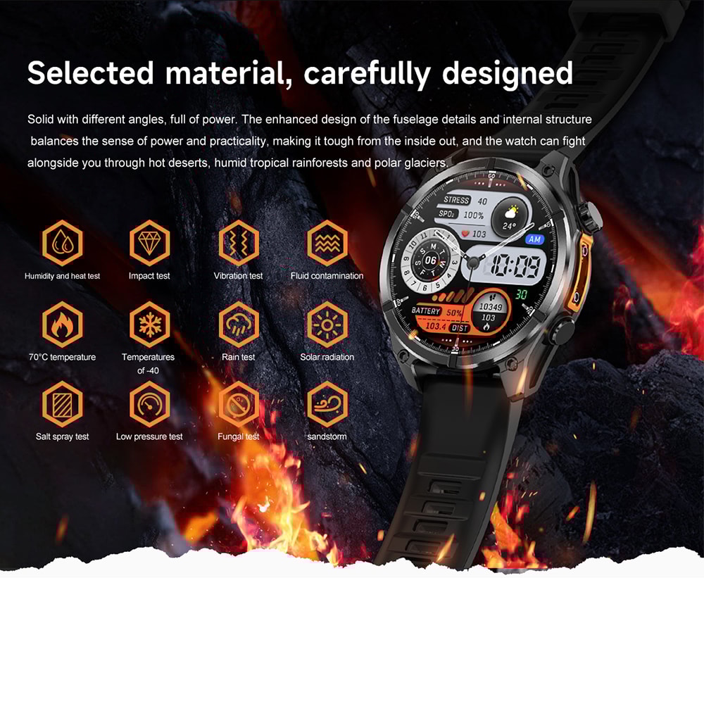 Pro Smart Watch For Men Sport Heart Rate Flashlight Compass And Password Lock AMOLED Smartwatch 4