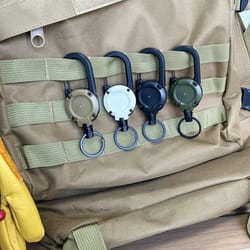 retractable wire rope keychain for outdoor adventures | anti-theft backpack keychain with spring mechanism