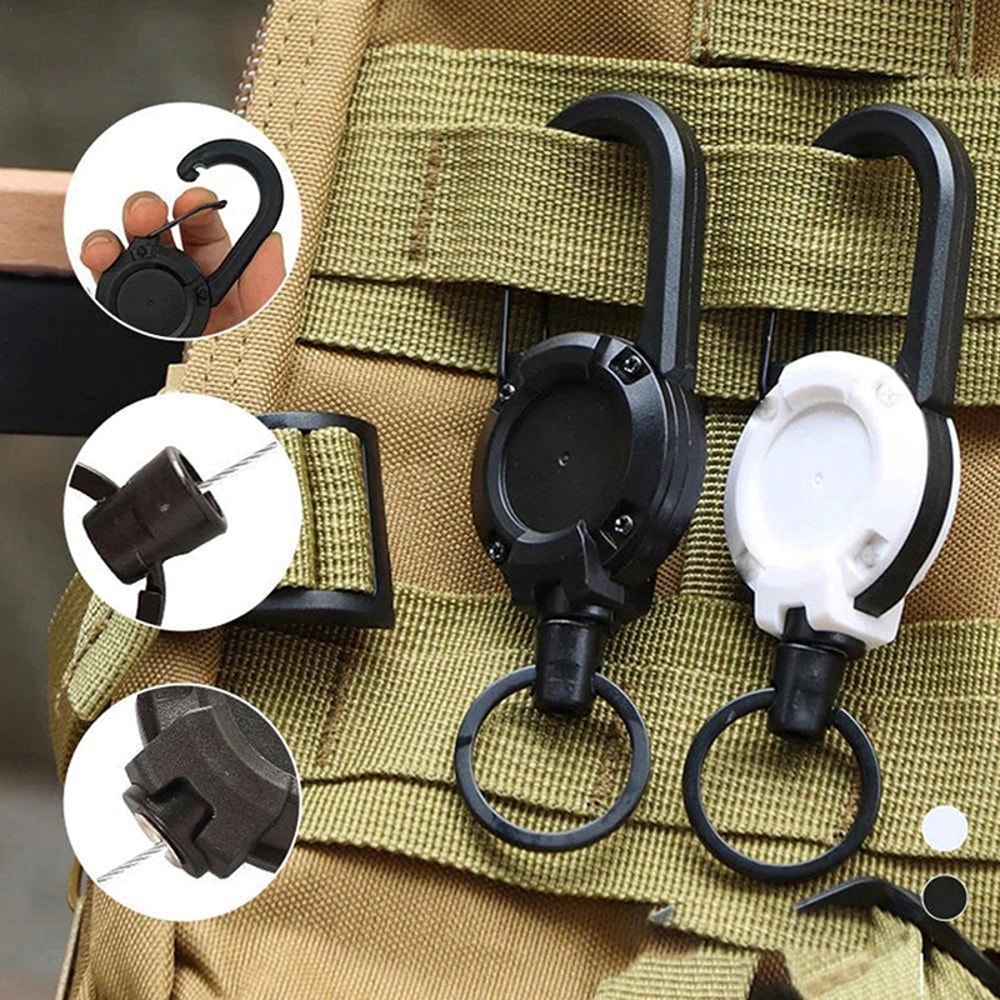 Retractable Wire Rope Keychain For Outdoor Adventures AntiTheft Backpack Keychain With Spring Mech 1
