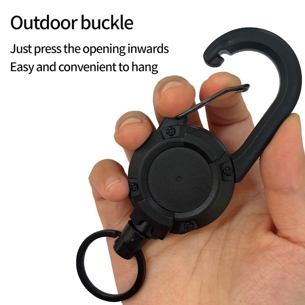 Retractable Wire Rope Keychain For Outdoor Adventures AntiTheft Backpack Keychain With Spring Mech 2