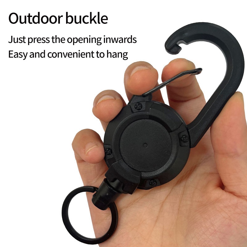 Retractable Wire Rope Keychain For Outdoor Adventures AntiTheft Backpack Keychain With Spring Mech 2