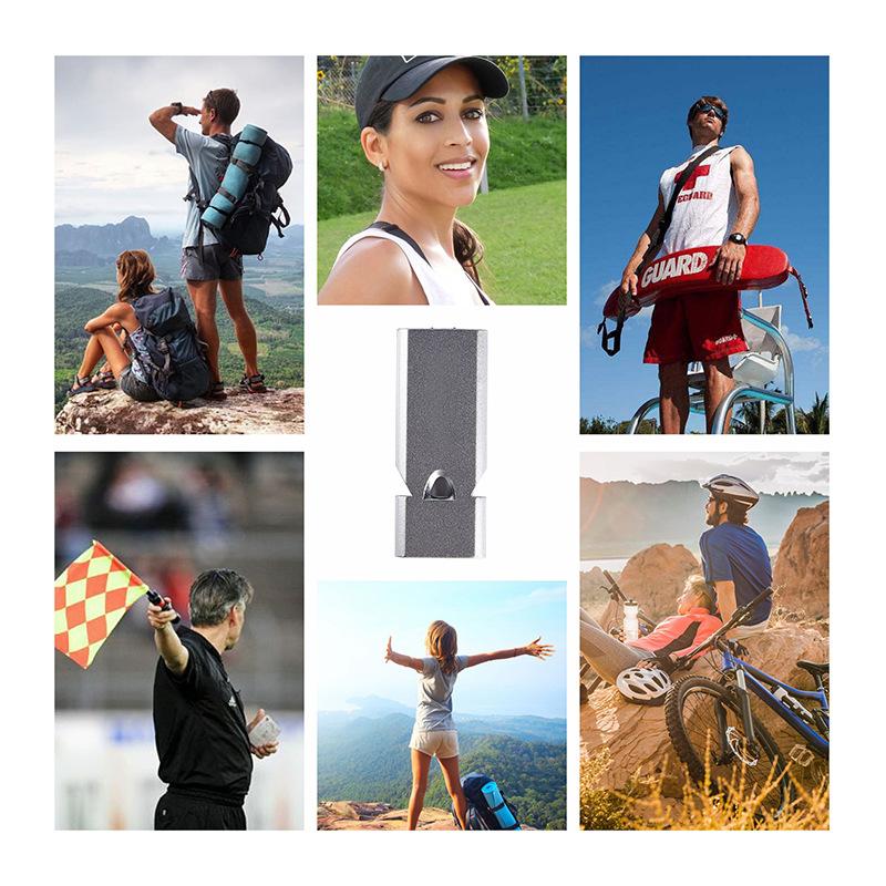 Durable Aluminum Alloy Survival Whistle Tubes Outdoor EDC Tool for Emergency Situations