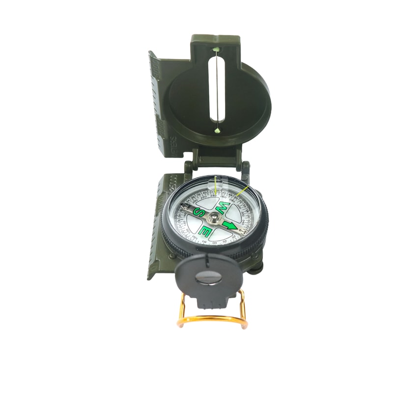 Multifunction Compass Metal Military Green North Indicator for Outdoor Use