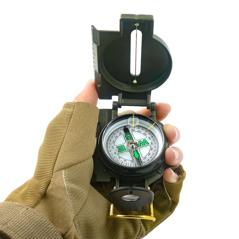 Multifunction Compass Metal Military Green North Indicator for Outdoor Use