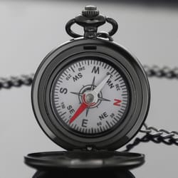 classic smooth design compass pocket watch – outdoor camping, hiking, navigation gift for women and men