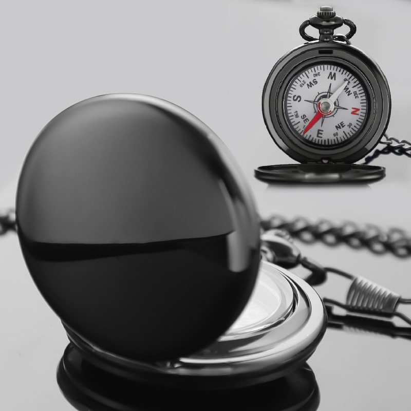 Classic Smooth Design Compass Pocket Watch Outdoor Camping Hiking Navigation Gift For Women And Me 1