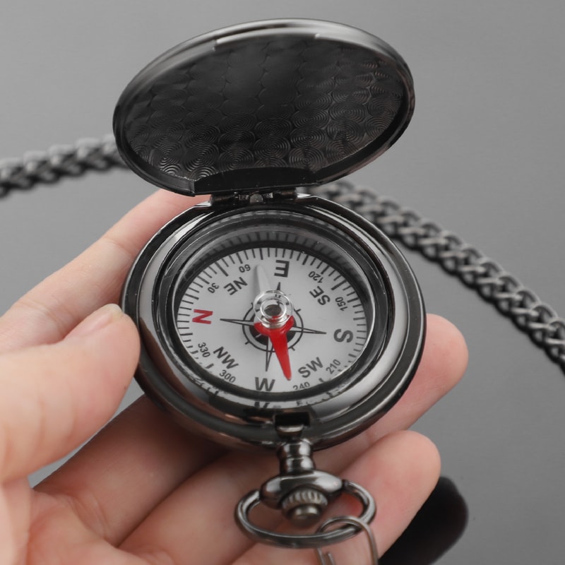 Classic Smooth Design Compass Pocket Watch Outdoor Camping Hiking Navigation Gift For Women And Me 4
