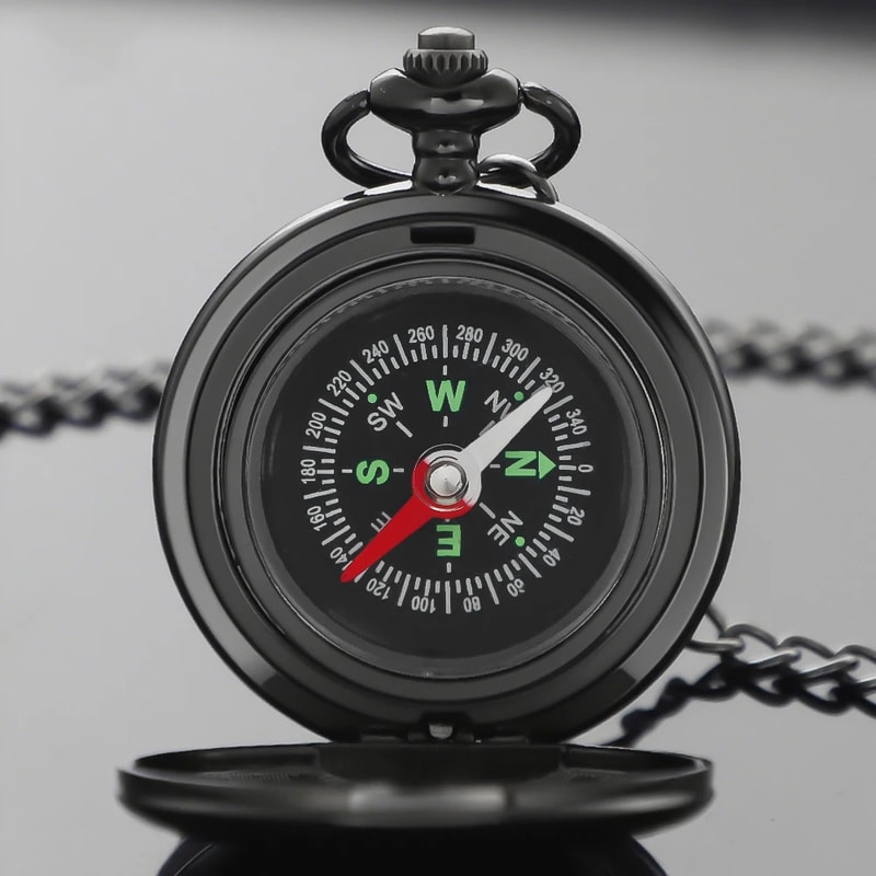 Classic Smooth Design Compass Pocket Watch Outdoor Camping Hiking Navigation Gift For Women And Me 6