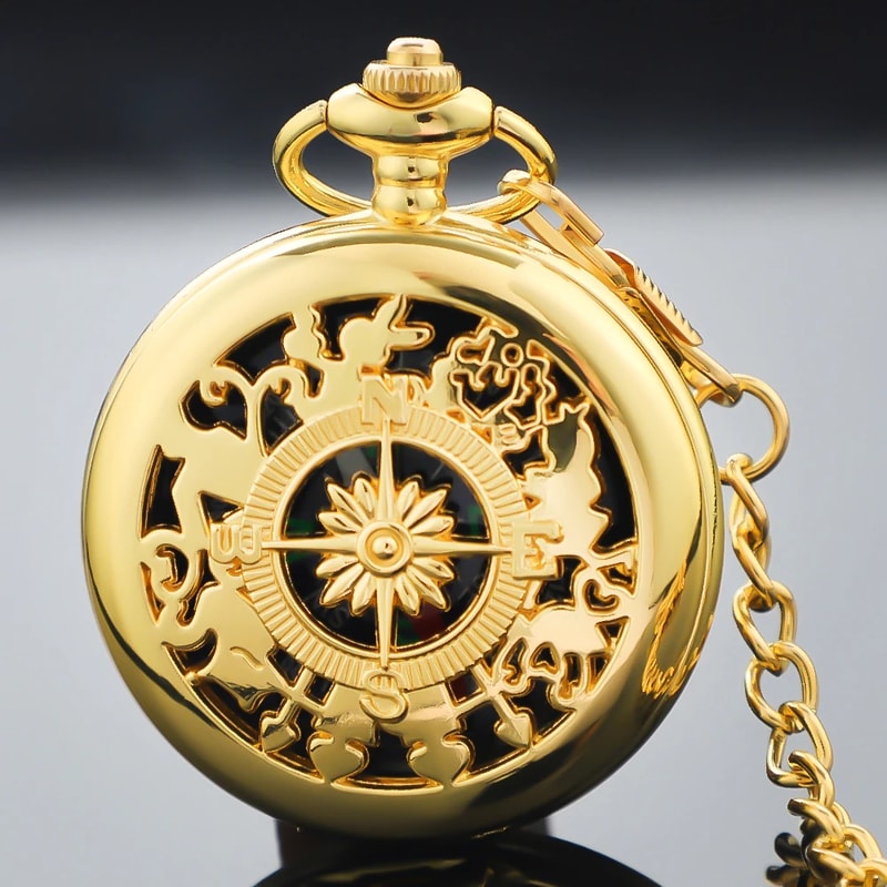 Vintage Brass Pocket Compass Outdoor Navigation Watch for Camping & Hiking