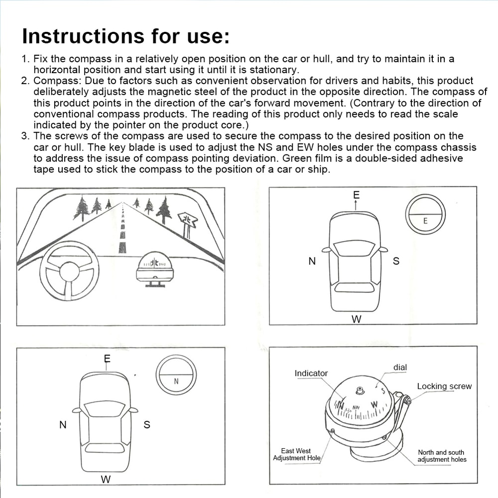 Rotation Sea Pivoting Marine Boat Compass with Splashproof Marine Navigation Guide