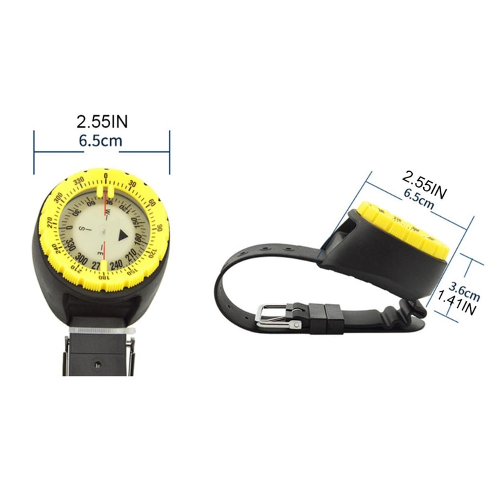 Glow in the Dark Underwater Compass Gauge Durable Navigation Tool for Deep Sea Exploration