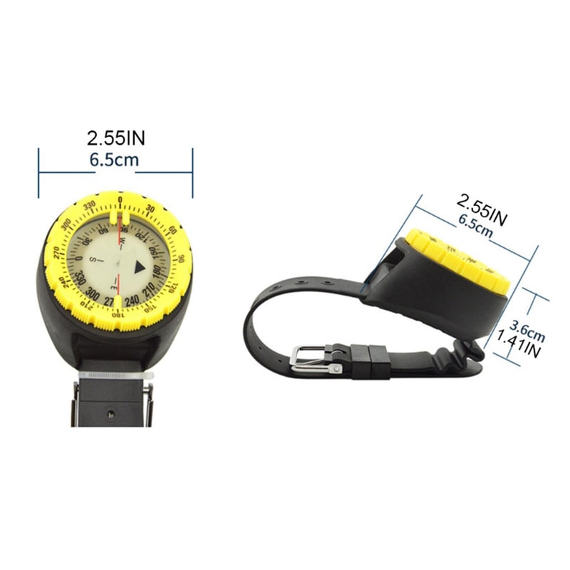 Glow in the Dark Underwater Compass Gauge Durable Navigation Tool for Deep Sea Exploration