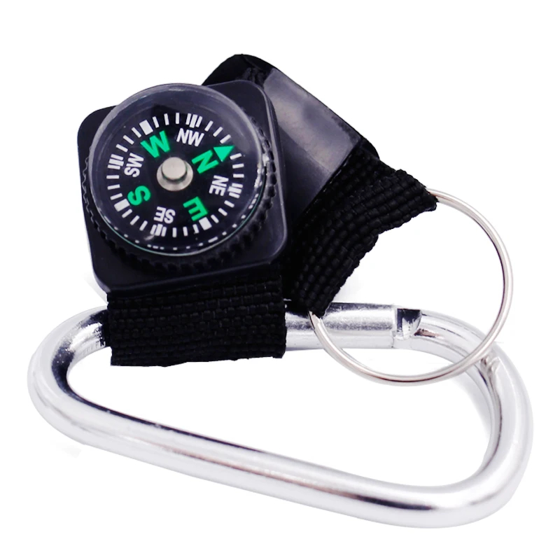 Survival Keychain Compass with Thermometer Essential Outdoor Tool for Camping & Hiking