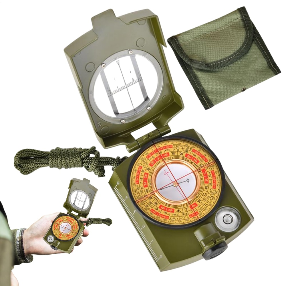 Waterproof Navigation Compass with Lanyard & Pouch Essential Gear for Backpacking and Camping
