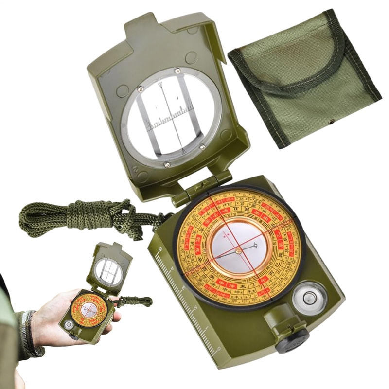 Waterproof Navigation Compass with Lanyard & Pouch Essential Gear for Backpacking and Camping