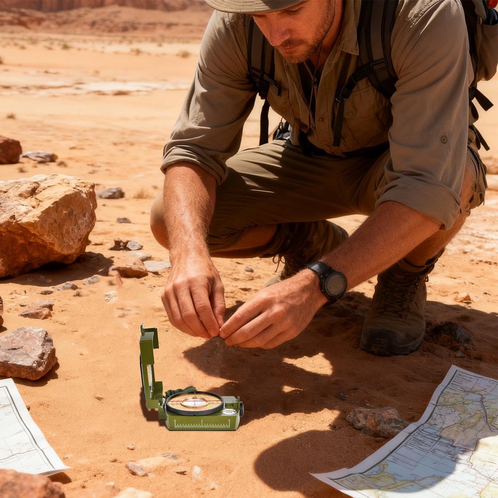 Waterproof Navigation Compass with Lanyard & Pouch Essential Gear for Backpacking and Camping