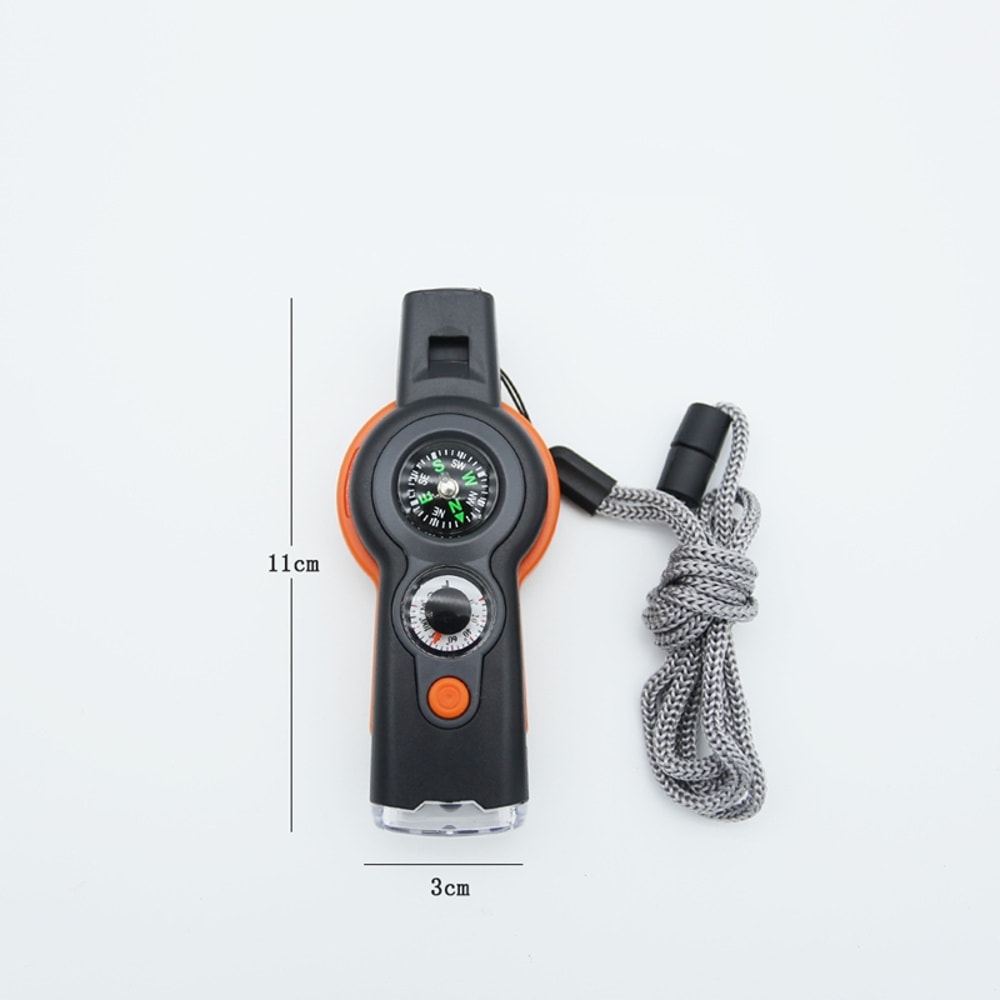Survival Whistle with Compass, Flashlight & Lanyard – Essential Outdoor Emergency Gear