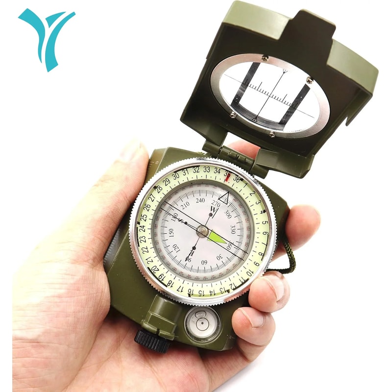 Multifunctional Tactical Military Compass | Waterproof & Impact-Resistant Lensatic Compass for Hiking & Survival
