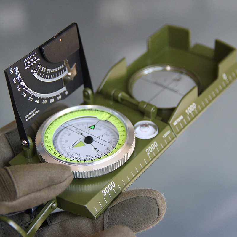 Outdoor Multi-Function Waterproof Compass for Hiking & Camping with Luminous Dial