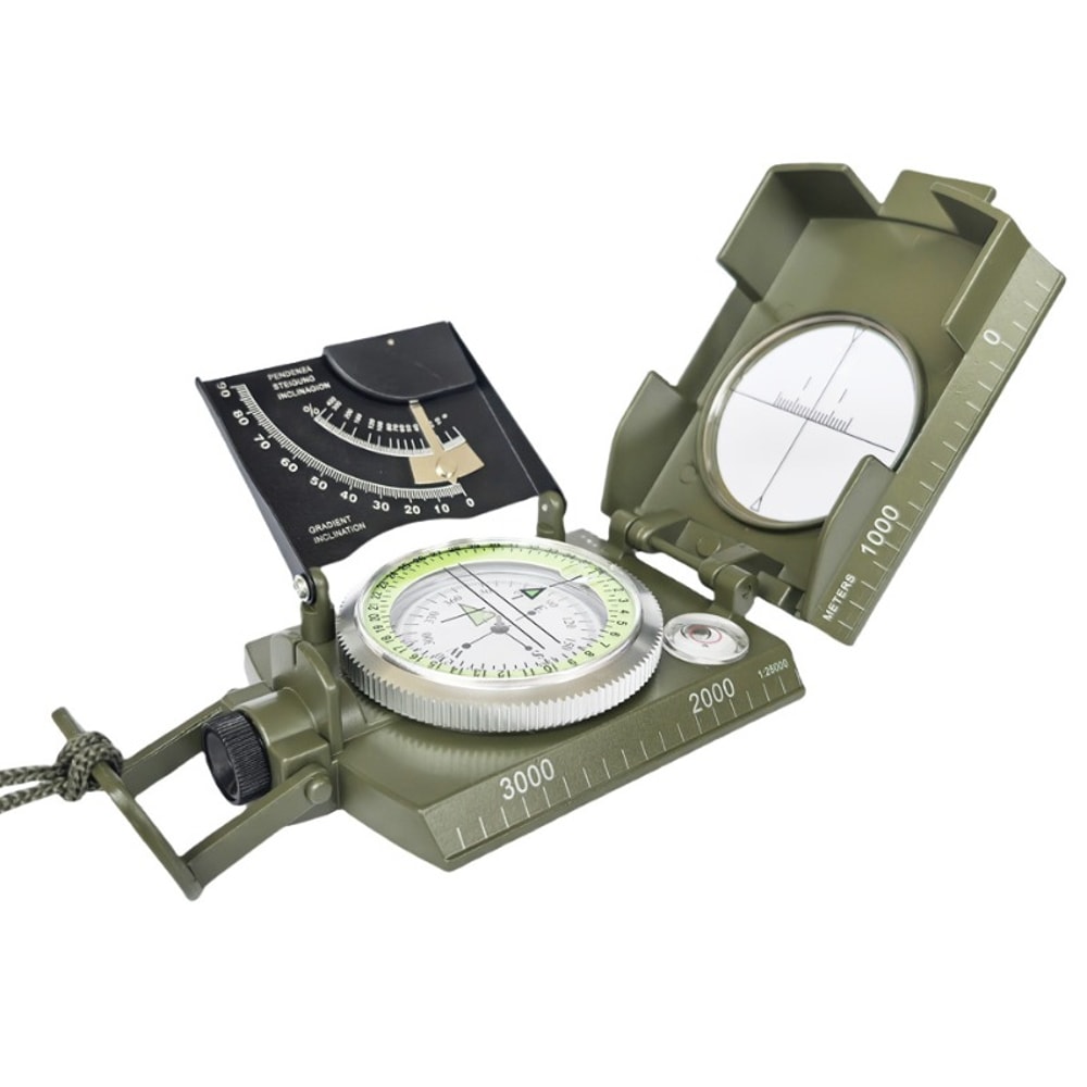 Outdoor Multi-Function Waterproof Compass for Hiking & Camping with Luminous Dial