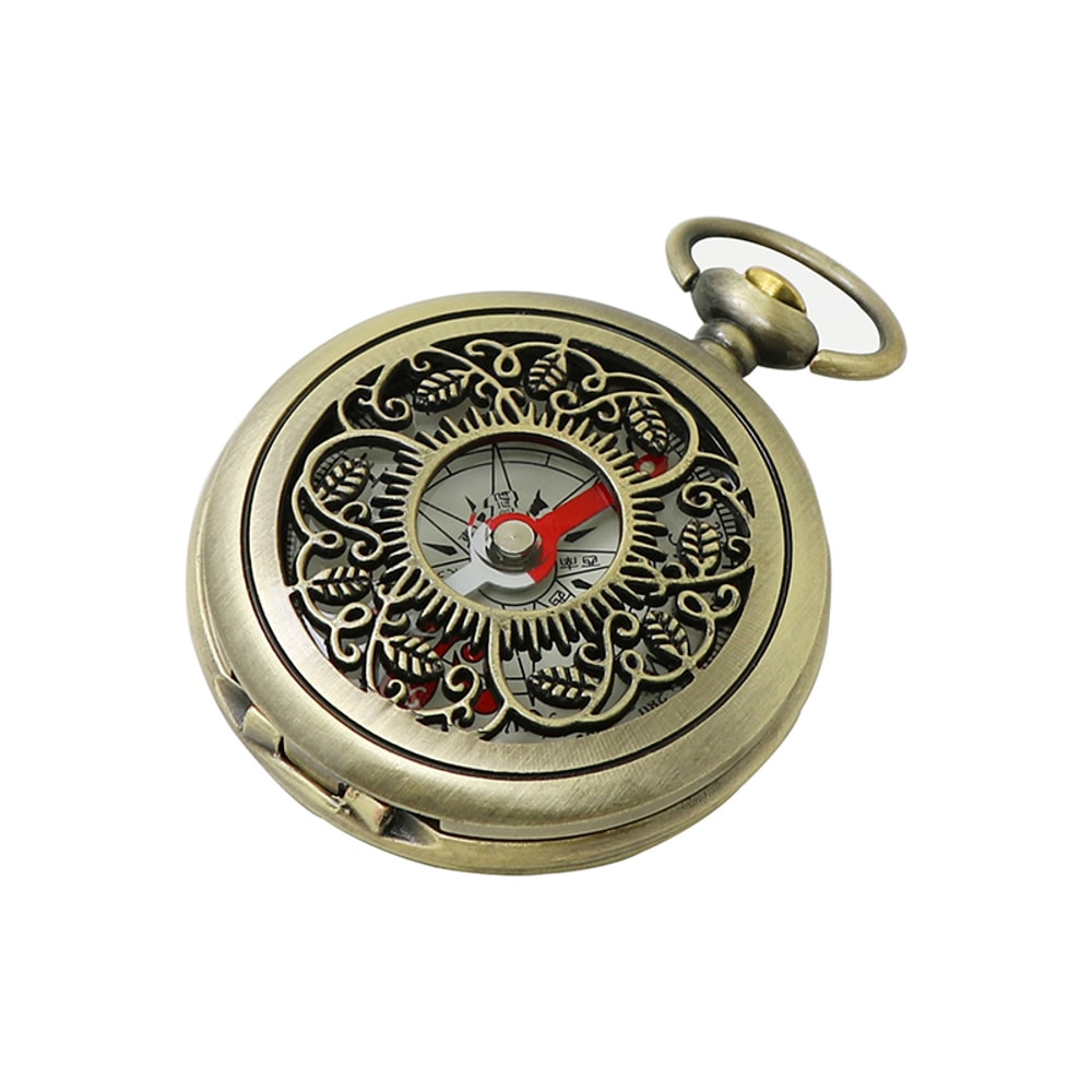 Retro Brass Pocket Compass Waterproof, Portable Navigation for Outdoor Adventures