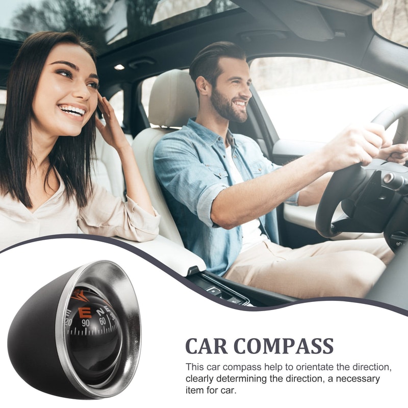 Mini Car Compass Dashboard Mount ABS Acrylic Direction Finder for Auto and Boat Navigation