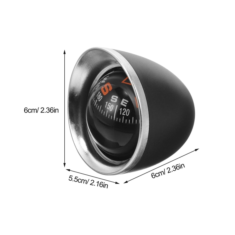 Mini Car Compass Dashboard Mount ABS Acrylic Direction Finder for Auto and Boat Navigation