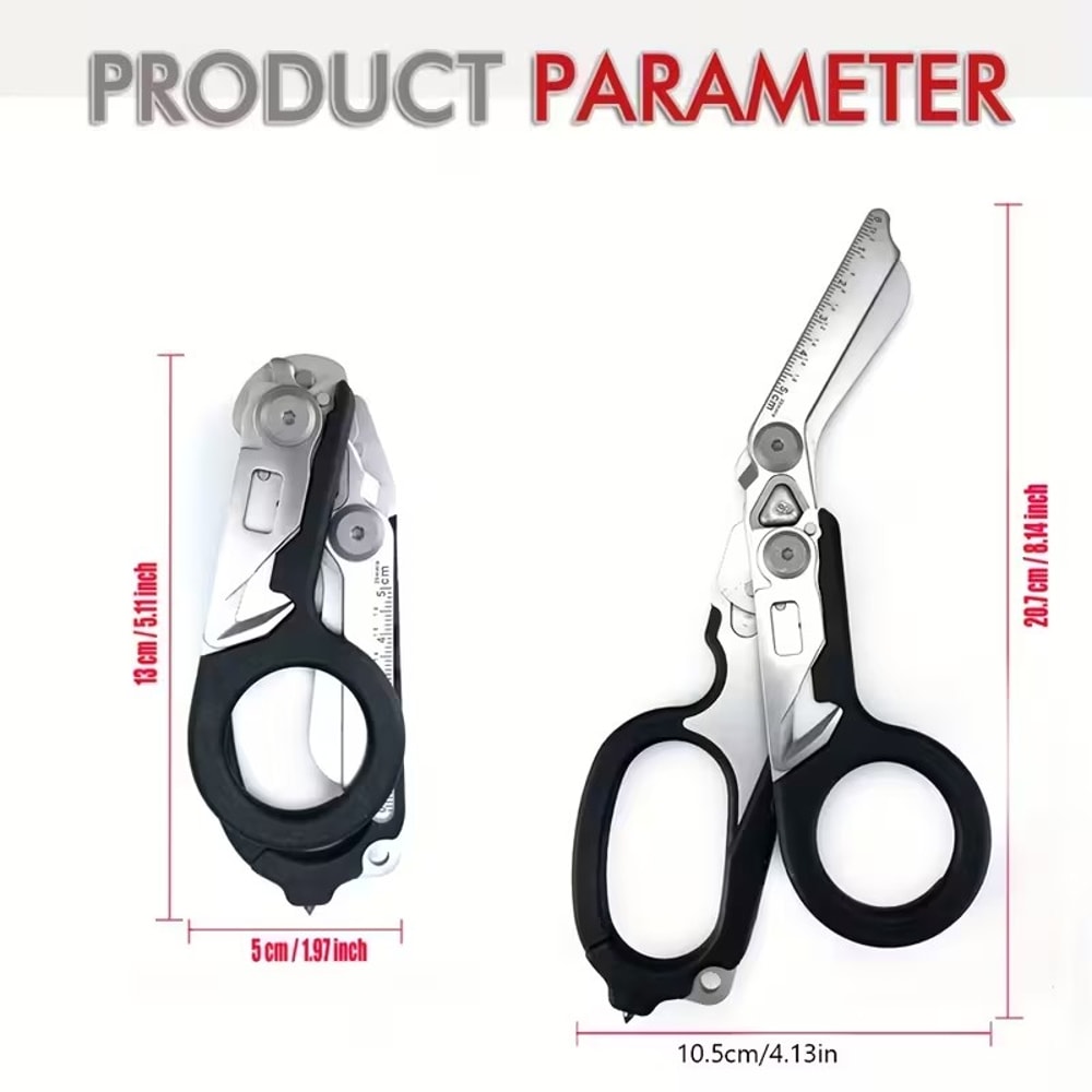 MuqiNush Multifunctional Stainless Steel Emergency Scissors Compact Portable Folding Tool For Outd 1