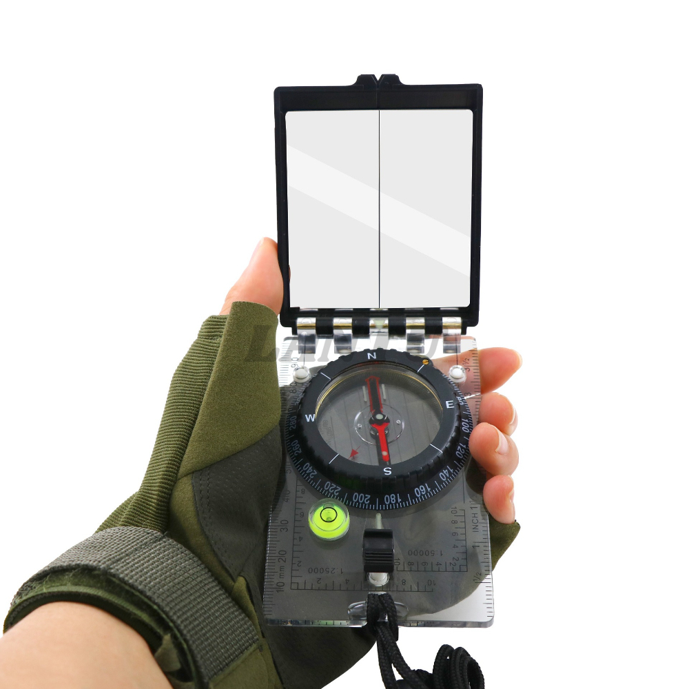 Precision Map Compass with Slope Meter & Glow in the Dark Waterproof Navigation Tool for Hiking and Camping