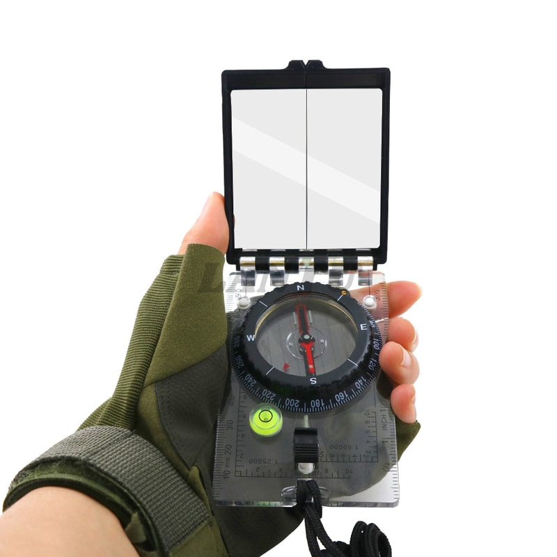 Precision Map Compass with Slope Meter & Glow in the Dark Waterproof Navigation Tool for Hiking and Camping