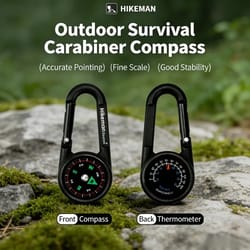 mini multifunctional compass survival keychain with thermometer accurate direction for camping & hiking navigation