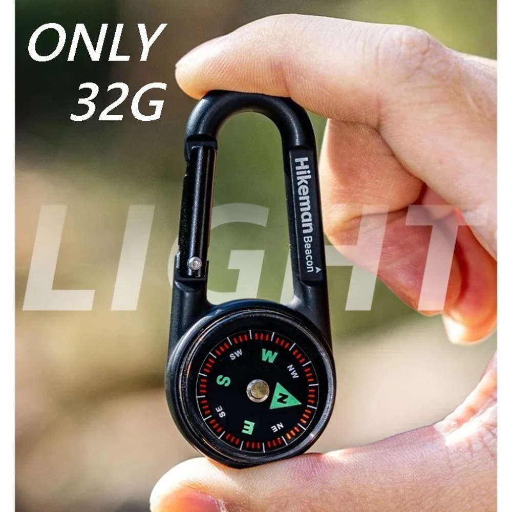 Mini Multifunctional Compass Survival Keychain with Thermometer Accurate Direction for Camping & Hiking Navigation