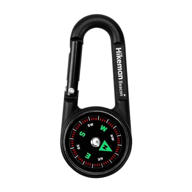 Mini Multifunctional Compass Survival Keychain with Thermometer Accurate Direction for Camping & Hiking Navigation