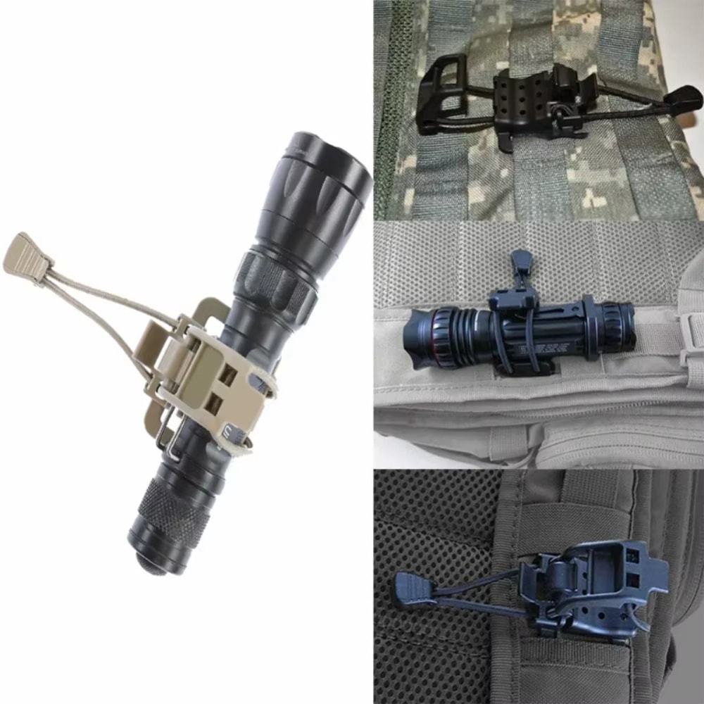 Tactical Flashlight Clip Molle Hiking Accessories Hanging Buckle Shovel Clamp Axe Clamp Bracket Bac 0