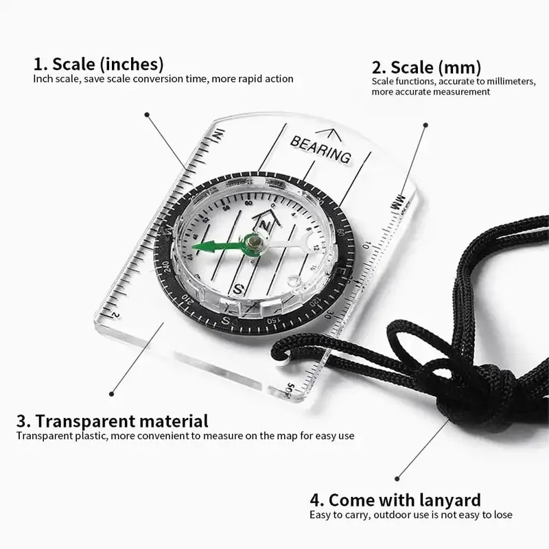 Orienteering Compass Set Map Compass for Hiking, Camping & Kids' Adventure