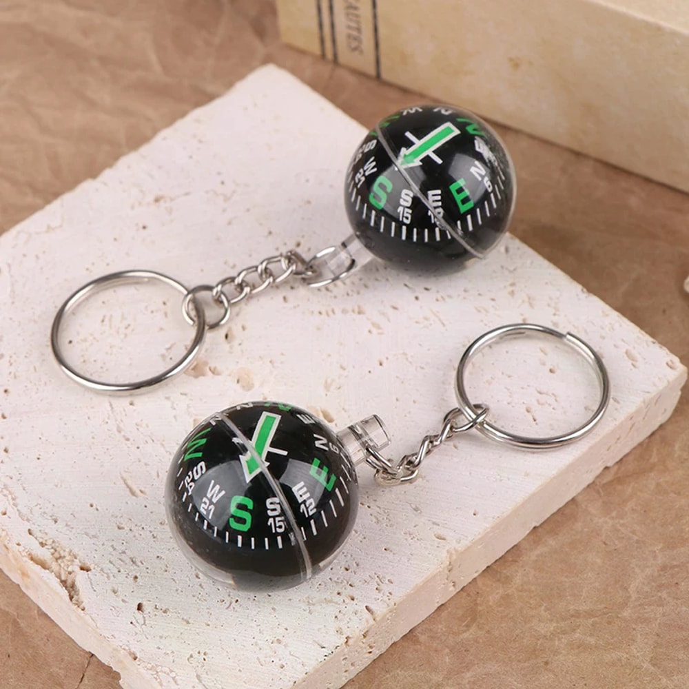 Portable Emergency Compass Keychain Lightweight Survival Tool for Hiking & Camping