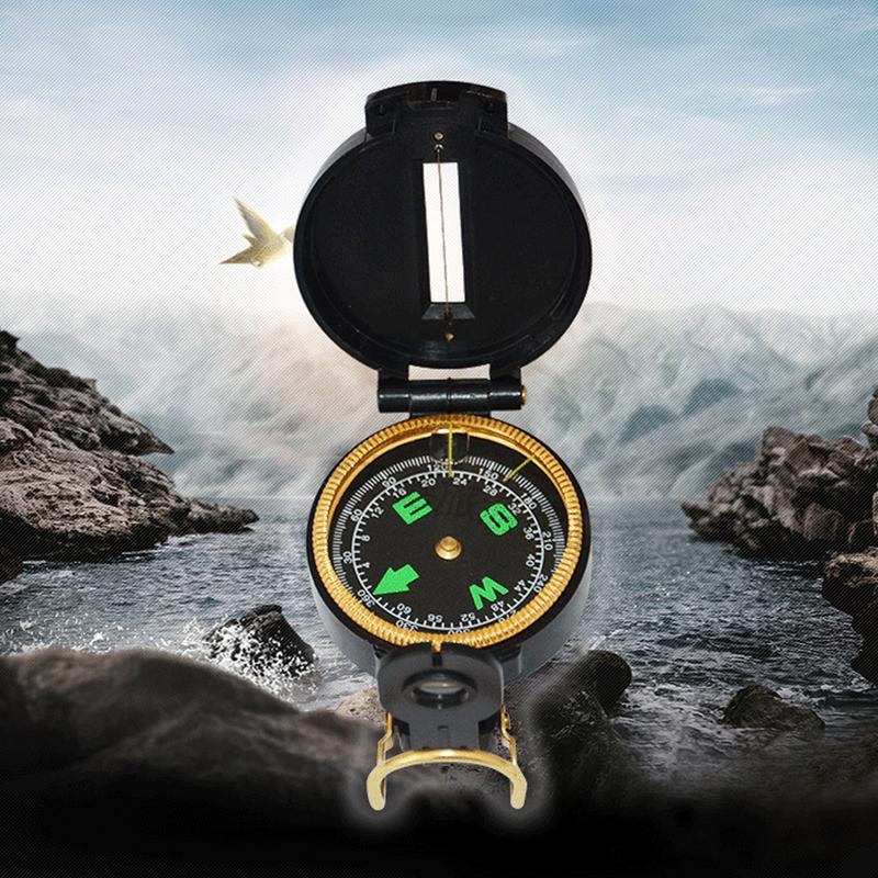 Portable Green Folding Lens Compass Multifunctional Outdoor Gadget for Hiking, Camping, and Sports
