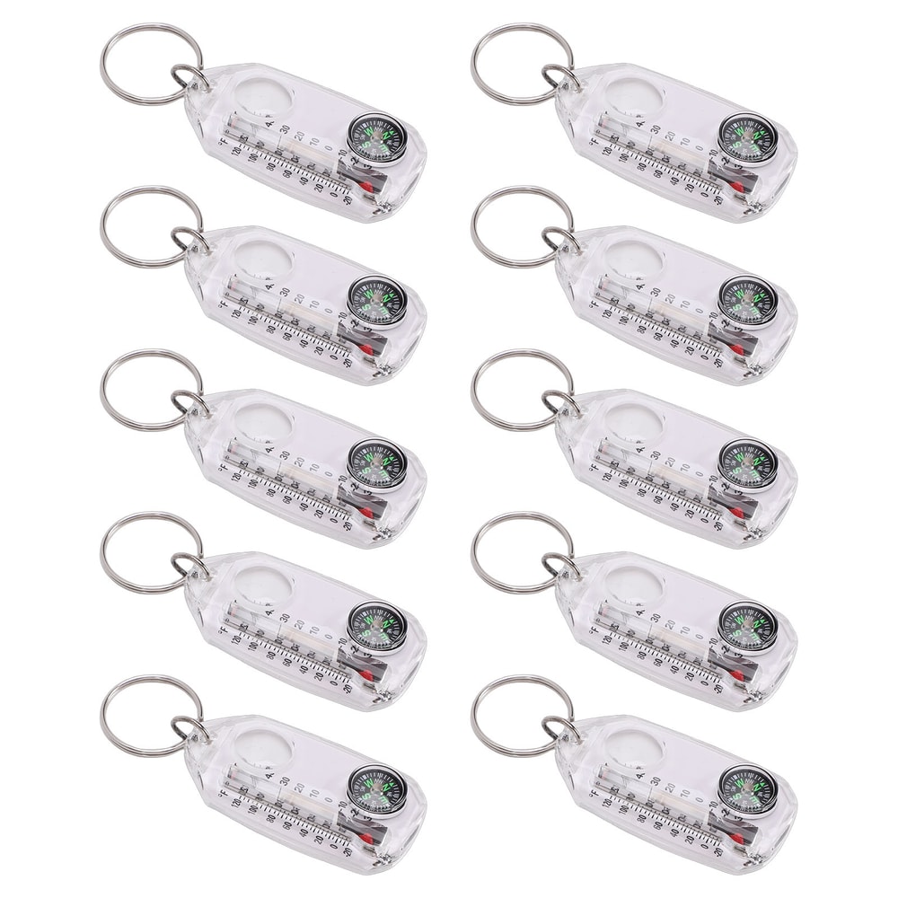 Portable Multifunctional Compass & Thermometer Keychain Compact Tool for Hiking and Camping Adventures