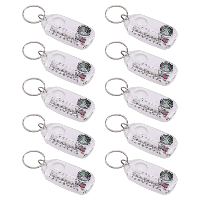 Portable Multifunctional Compass & Thermometer Keychain Compact Tool for Hiking and Camping Adventures