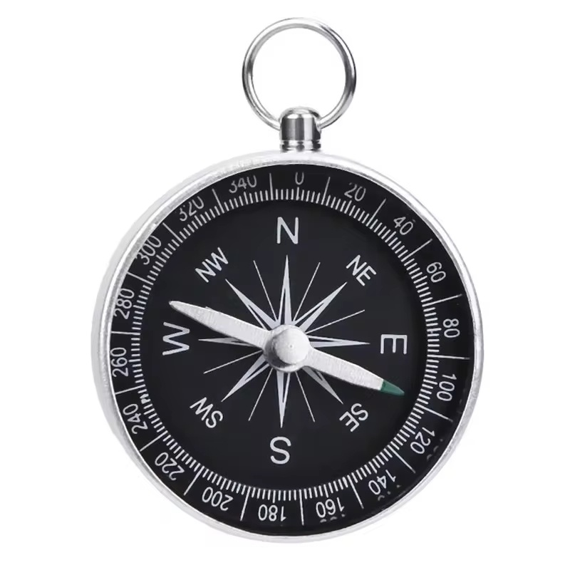 Mini Pocket Compass Keychain – Portable Aluminum Alloy Travel Gift for Outdoor Adventures