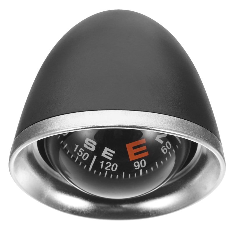 Vintage Car Compass Dash Mount Navigation Accessory for Boat, Truck, RV ABS Acrylic Sphere Shaped Automotive
