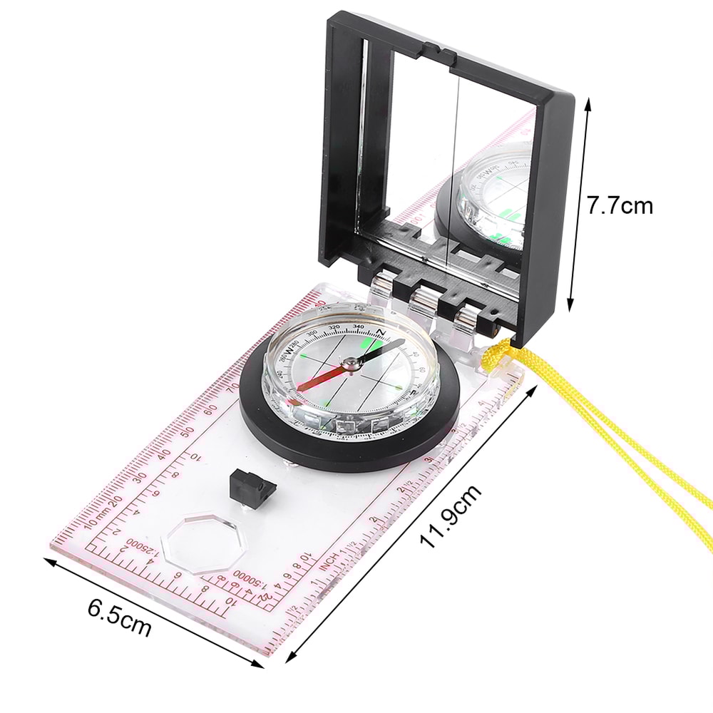 Multi-Functional Compass with Mapping Ruler & Mirror Emergency Kit for Outdoor Adventures