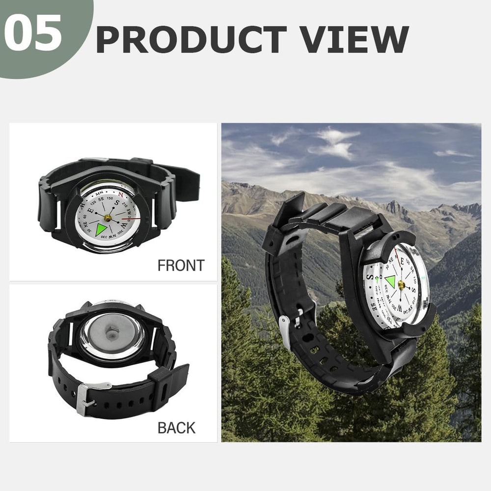 Waterproof WristMounted Compass HandsFree Navigation For Hiking Camping Outdoor Adventures 5