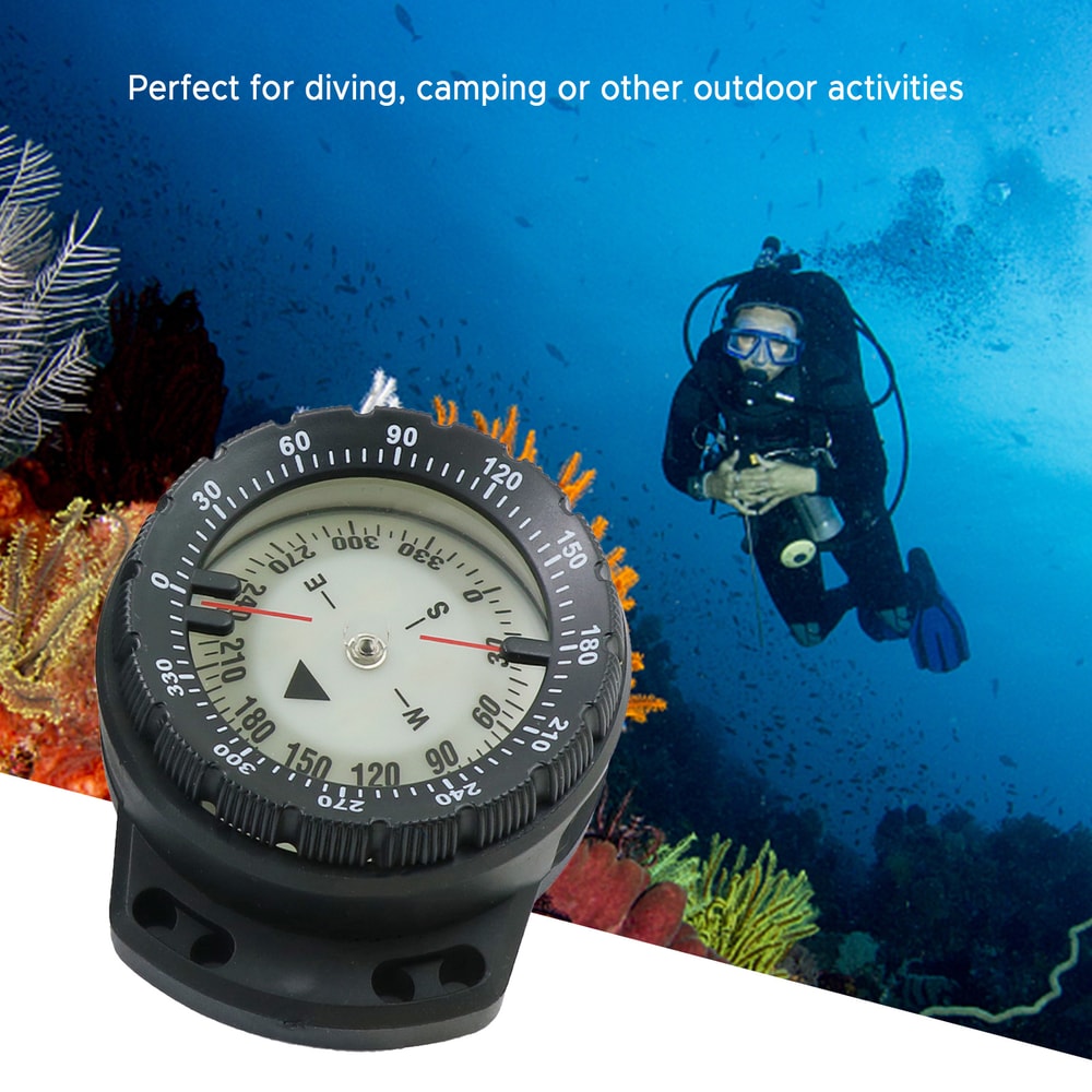 Underwater Diving Compass Luminous Waterproof Dive Wrist Compass With Elastic Rope For Navigation 2