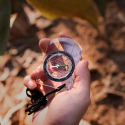 mini acrylic transparent compass with keychain rope outdoor map measurement & directional tool