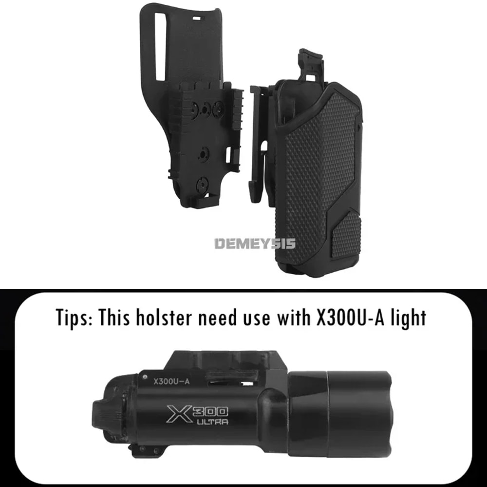 Right Hand Tactical Gun Holster for Shooting and Hunting – Universal Pistol Holder with Flashlight Compatibility