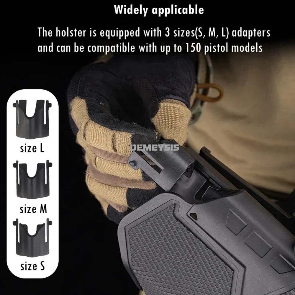 Right Hand Tactical Gun Holster for Shooting and Hunting – Universal Pistol Holder with Flashlight Compatibility