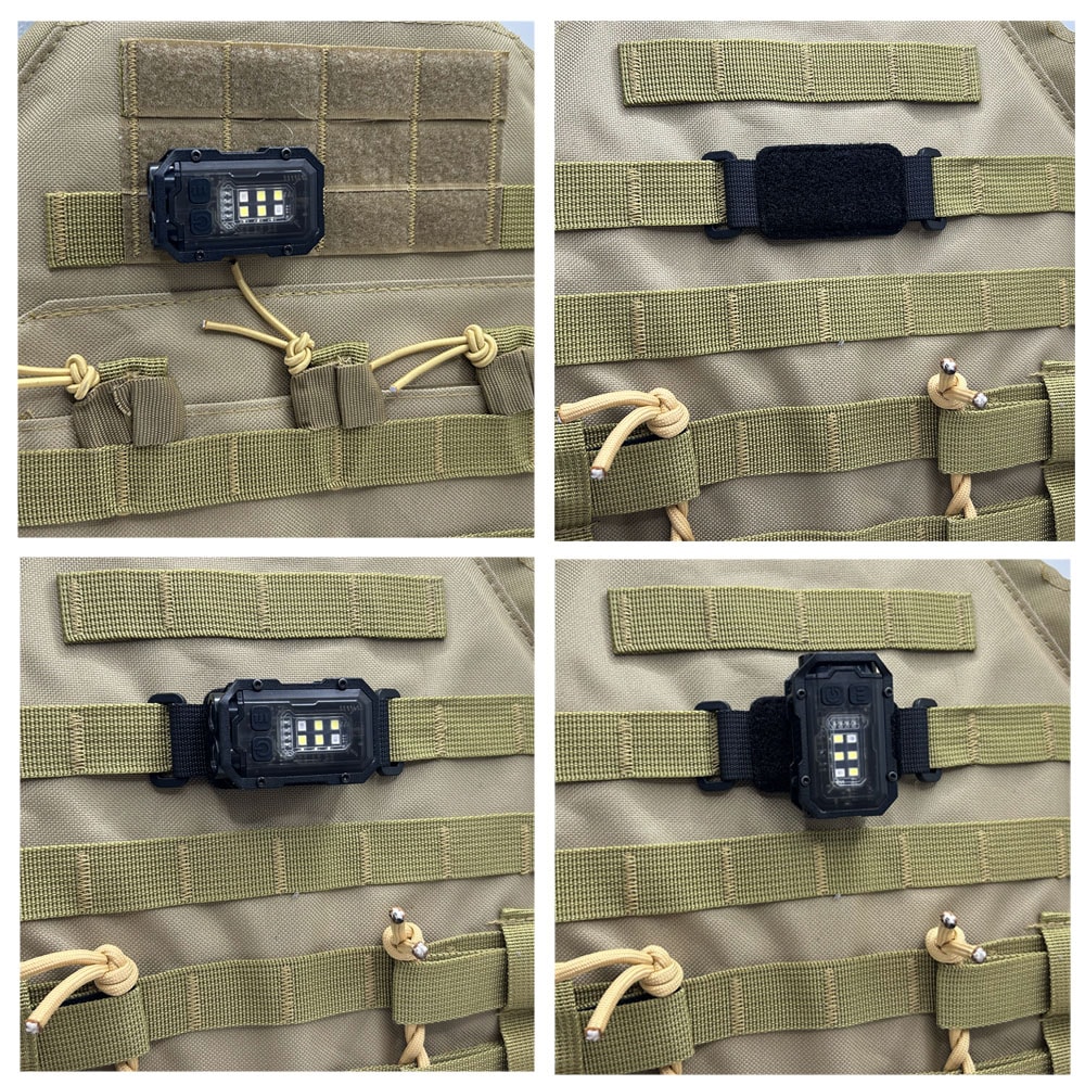 Portable Tactical Flashlight Mini LED Light with Hook Loop Plate for Hiking, Camping, and Safety Use