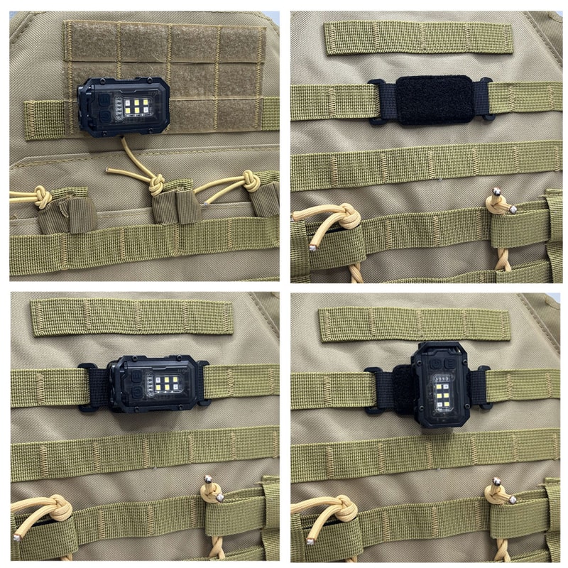 Portable Tactical Flashlight Mini LED Light with Hook Loop Plate for Hiking, Camping, and Safety Use